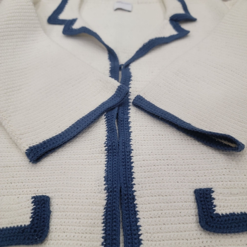 Red Valentino Woven Cardigan Blazer Cream Blue Knit Jacket Women’s XS - Picture 11 of 17